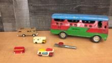 VINTAGE TIN TOY BUS, MATCHBOX TOYS, AND MORE