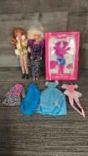 2) BARBIE DOLLS WITH "FASHION AVE" CLOTHES
