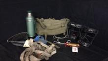 MILITARY BAG, STANLEY THERMOS, UMPIRE MASK & MORE