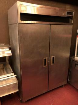 Delfield MCII Upright Stainless Steel Double Door Commercial Freezer or Refrigerator, Self Contained