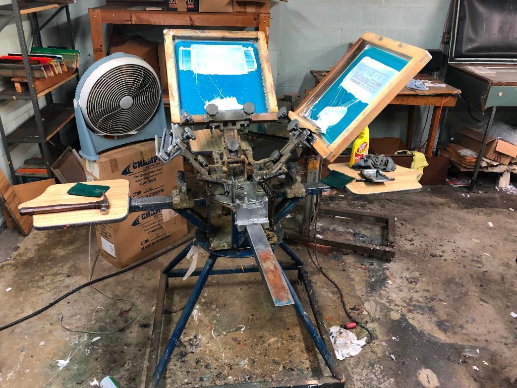 Vintage Screen Printing Equipment w/ Screens, Roughly 6 Pieces of Equipment, Untested
