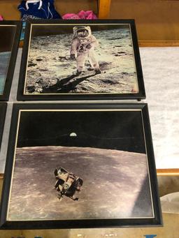 Lot of 4 Apollo 11 First Moon Landing Framed Prints 22" x 18"
