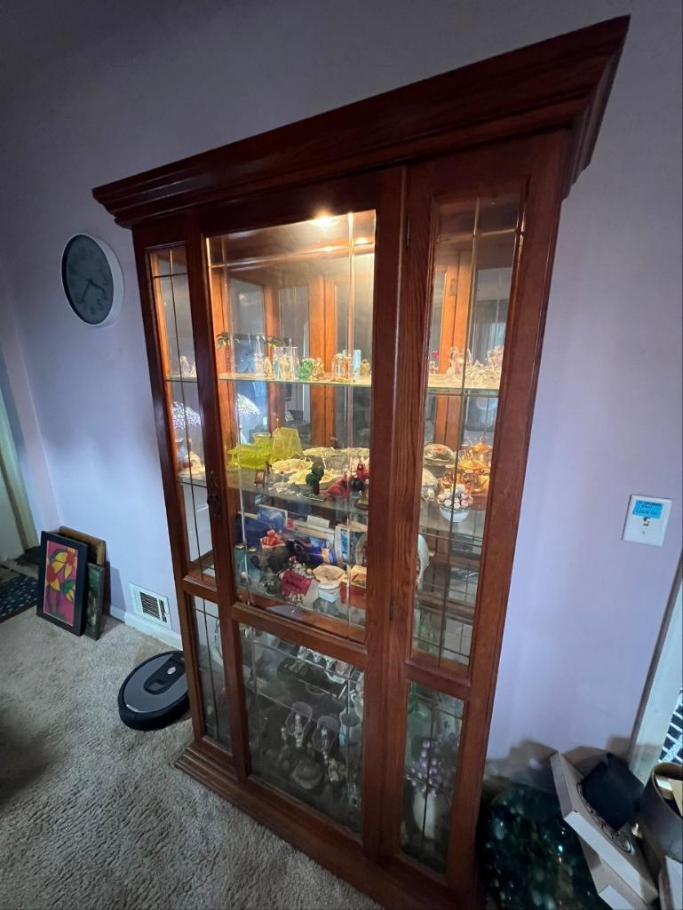 Lighted Wooden Display Cabinet - Content Not Included, Pick up at 64th Pacific