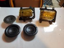 Pair of Amber Yellow Fog Lights & Midrange Speaker Replacements