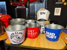 Lot of 15 Beer Buckets, Lite, Bud Light Products, White Claw, Angry Orchard