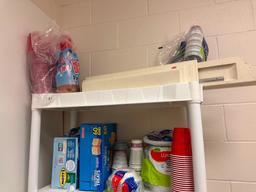 Shelf and Break Room Supplies, Napkins, Knives, Disposable Silverware, Cups and More