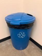Commercial Recycle Bin / Can w/ Entry Chute Lid
