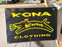 KONA KNine Clothing Advertising Sign, Single Side, Porcelain or Porcelain Style 25in x 17in