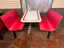 Set of 4 HD Cafeteria Booth & Table Units, Steel Frame, Laminate Seats/Tables
