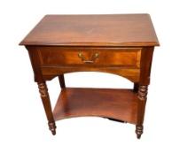 Ethan Allen Side Table w/ One Drawer, Made in USA, Solid Wood, VG Condition 28in x 17in x 30in H