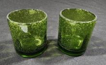 Green Glass Tumblers