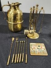 Vintage Brass Barware Set