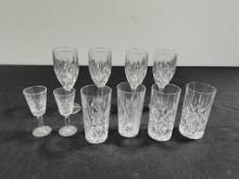 Set of Matching Crystal Wine Glasses, Tumblers and Stemware