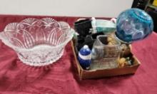 Large Crystal Bowl & Misc Decorative Items