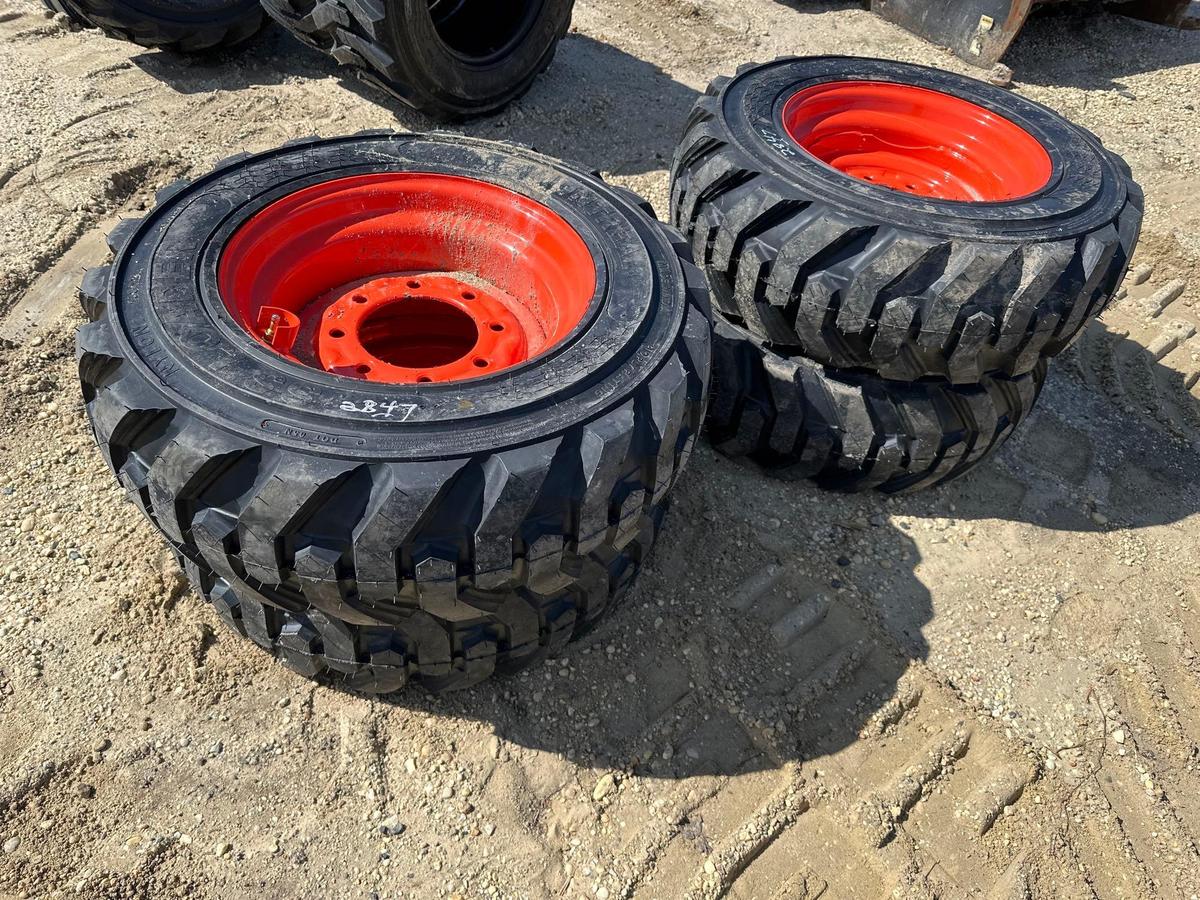 NEW (4) 10-16.5 TIRES SKID STEER ATTACHMENT