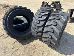 NEW (4) 10-16.5 TIRES ON RIMS SKID STEER ATTACHMENT