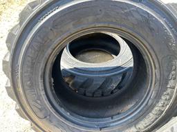 NEW (4) 10-16.5 TIRES ON RIMS SKID STEER ATTACHMENT