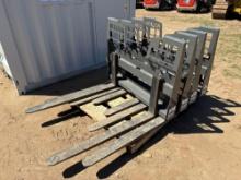 NEW BERLON 48IN. HD STEP THROUGH PALLET FORKS SKID STEER ATTACHMENT 5,500lb capacity.