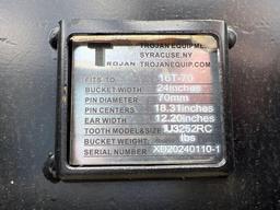 NEW TROJAN 24IN. DIGGING BUCKET EXCAVATOR BUCKET 70mm pins fits to: Cat 315/316, Komatsu PC160/170,