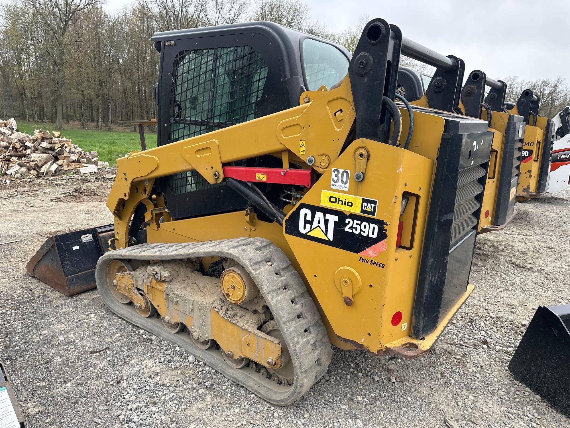 2014 CAT 259D RUBBER TRACKED SKID STEER SN:FTL00615 powered by Cat C3.3B diesel engine, equipped
