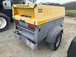 ATLASCOPCO 185 AIR COMPRESSOR powered by John Deere diesel engine, equipped with 185CFM, trailer