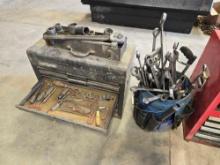 BUCKET OF WRENCHES, TOOLBOX W/ TOOLS SUPPORT EQUIPMENT