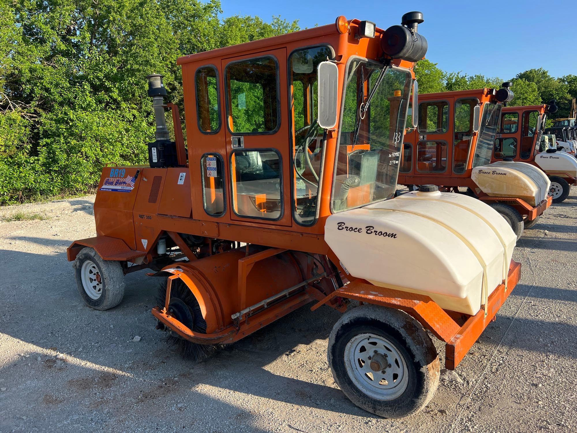 BROCE RCT350 SWEEPER SN:409982 powered by Cummins diesel engine, equipped with EROPS, air, 8ft.