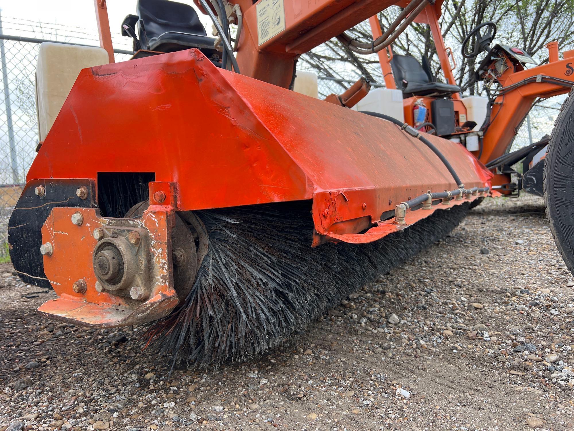 LAYMOR SM300 SWEEPER SN:342021 powered by Kubota 1505 diesel engine, equipped with OROPS, 8ft.