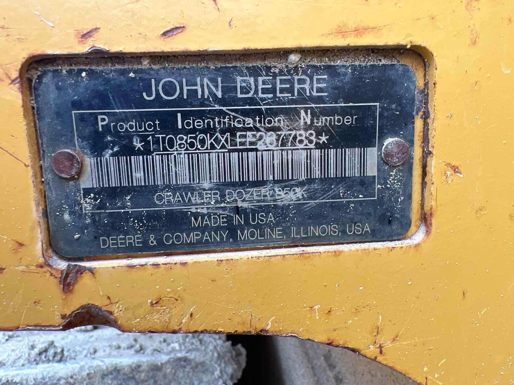 2014 JOHN DEERE 850K WLT CRAWLER TRACTOR SN:1T0850KXLEE267783 powered by John Deere Power Tech PSS