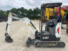 2023 BOBCAT E20 HYDRAULIC EXCAVATOR powered by diesel engine, equipped with OROPS, front blade,