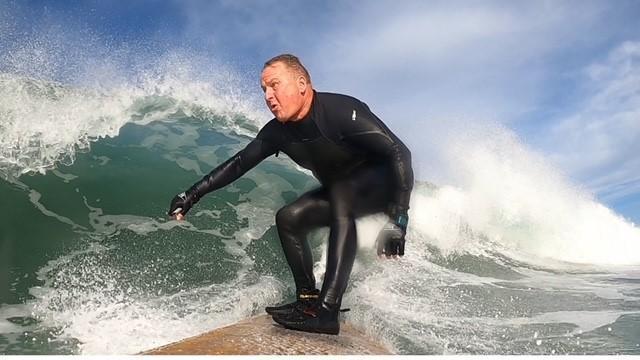 Hang 10 Off the Coast of San Diego Hang 10 or hang on as Kevin Kozak '90 takes you surfing off the
