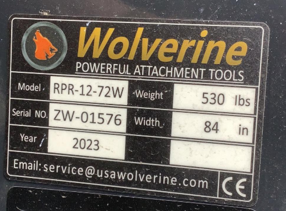2023 Wolverine 72" Ripper Skid Steer Attachment RP