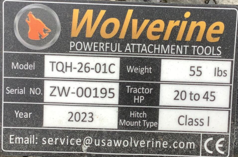 2023 Wolverine 3-Point Receiver Attachment TQH-26-