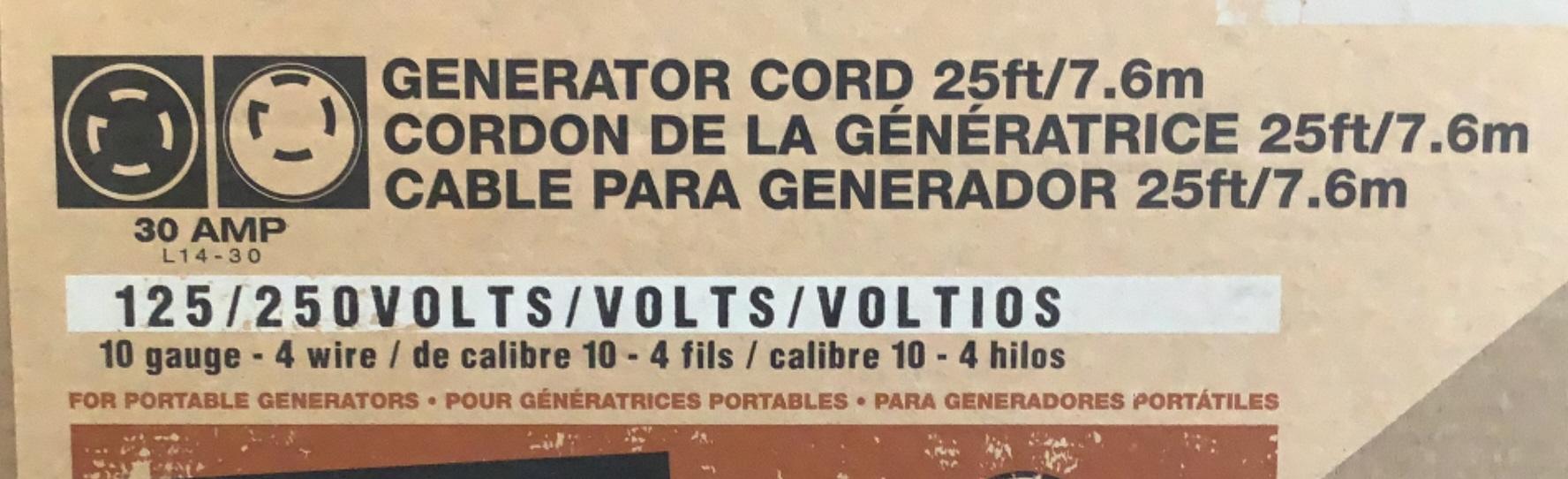 Generac 25' Generator Cord