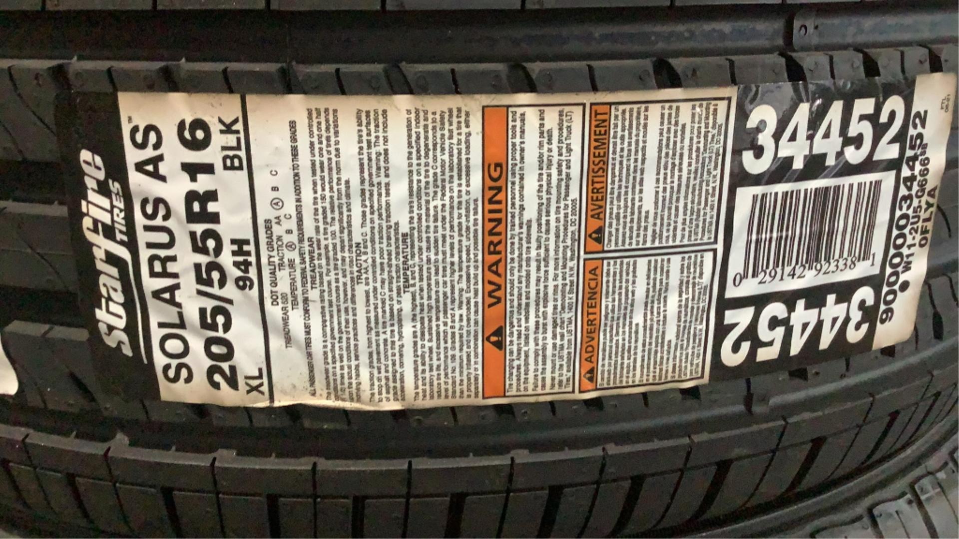 (4) Starfire 205/55R16 Tires Solarus AS