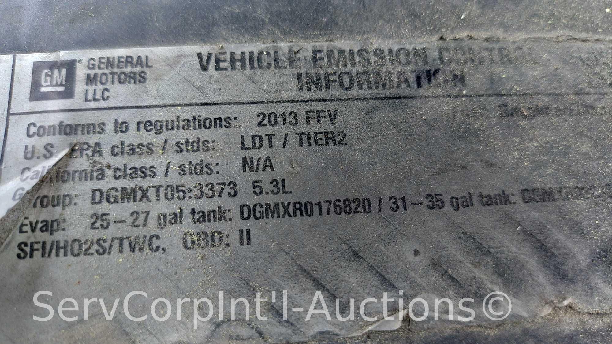 2013 Chevrolet Tahoe Multipurpose Vehicle (MPV), VIN # 1GNLC2E08DR353443