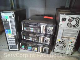 Lot on Shelf of (5) Various HP Towers