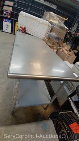 Stainless Top Single Drawer 6' Table (Seller: St. Tammany Parish School Board)