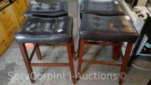 Lot of 4 Brown Cushion Bar Stools (Seller: City Court of E. St. Tammany)