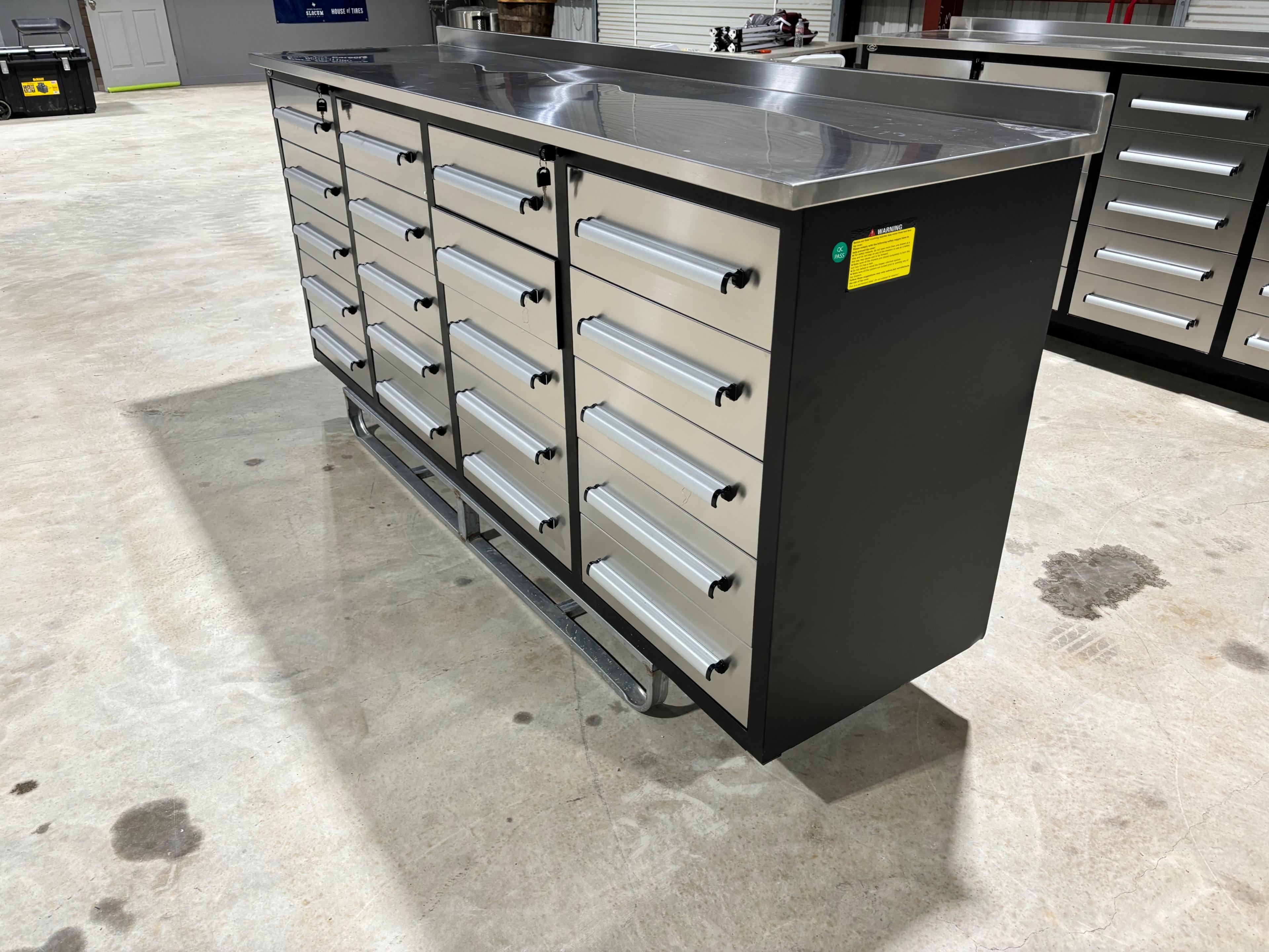 7'4" Stainless Steel Tool Chest & Workbench