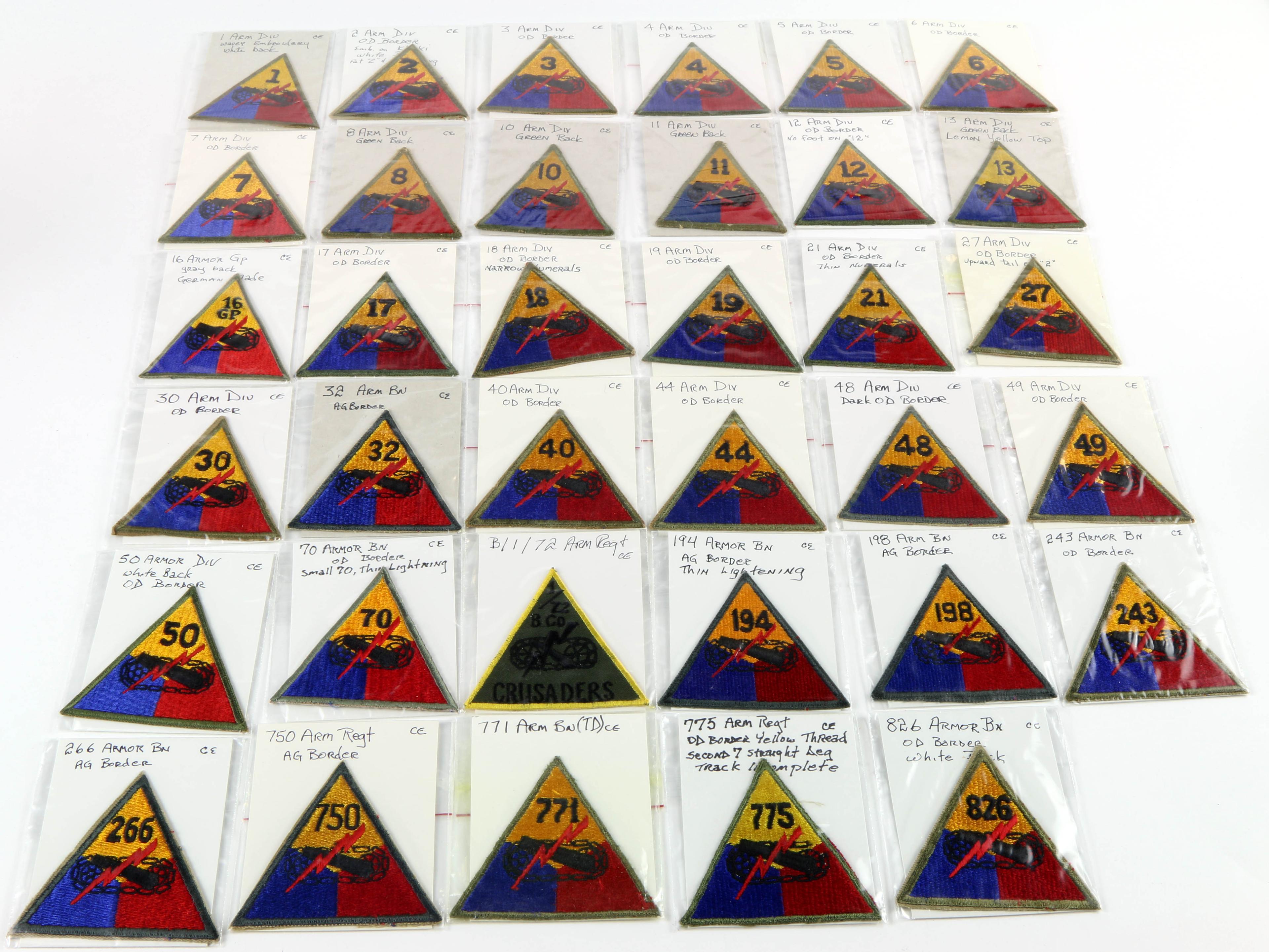 U.S. Army Armored Division Patches (35)