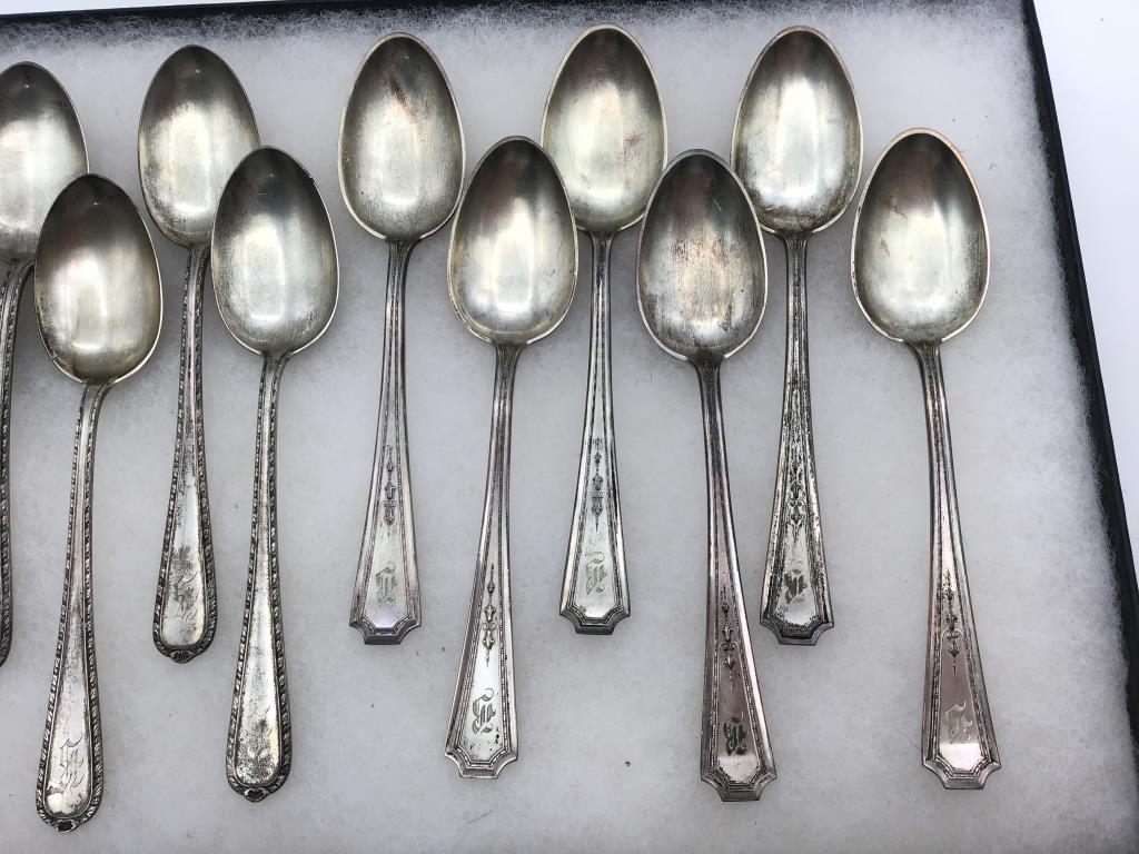 Lot of 12 Sterling Silver Teaspoons Including
