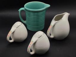 Lot of 4 Including 5 1/2 Inch Tall Stoneware