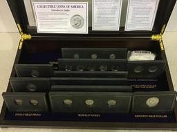 Wood & Glass Display Showcase-Collectibles Coins