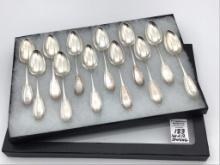 Set of 12 Matching Sterling Silver Teaspoons\
