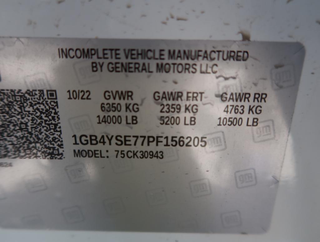 2023 Chevy Silverado 3500 4WD Crew Cab Wide Utility Bed Dual Wheel, Gas, License# AT2 0BH, VIN
