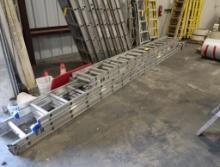 LOT: (1) 40' Aluminum Extension Ladder, (1) 32' Aluminum Extension Ladder, (1) 28' Aluminum