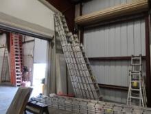 LOT: (2) 32' Aluminum Extension Ladders, (1) 28' Aluminum Extension Ladder