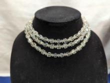 PRETTY VINTAGE CARNEGIE CRYSTAL BEADS NECKLACE