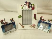 CHRISTMAS THEMED PICTURE FRAMES 5"X7" SMALL ONES ARE 3"X2"